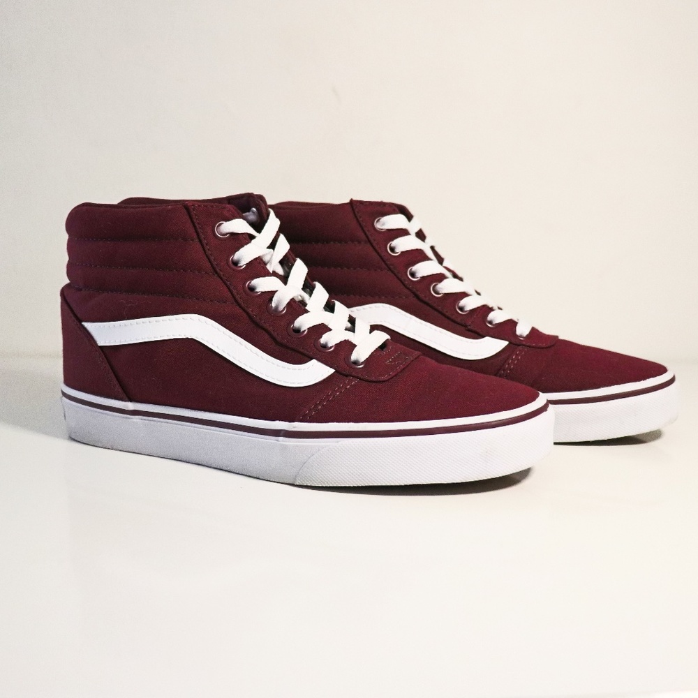 Burgundy Vans Sk8-Hi Canvas Wms Sz 8